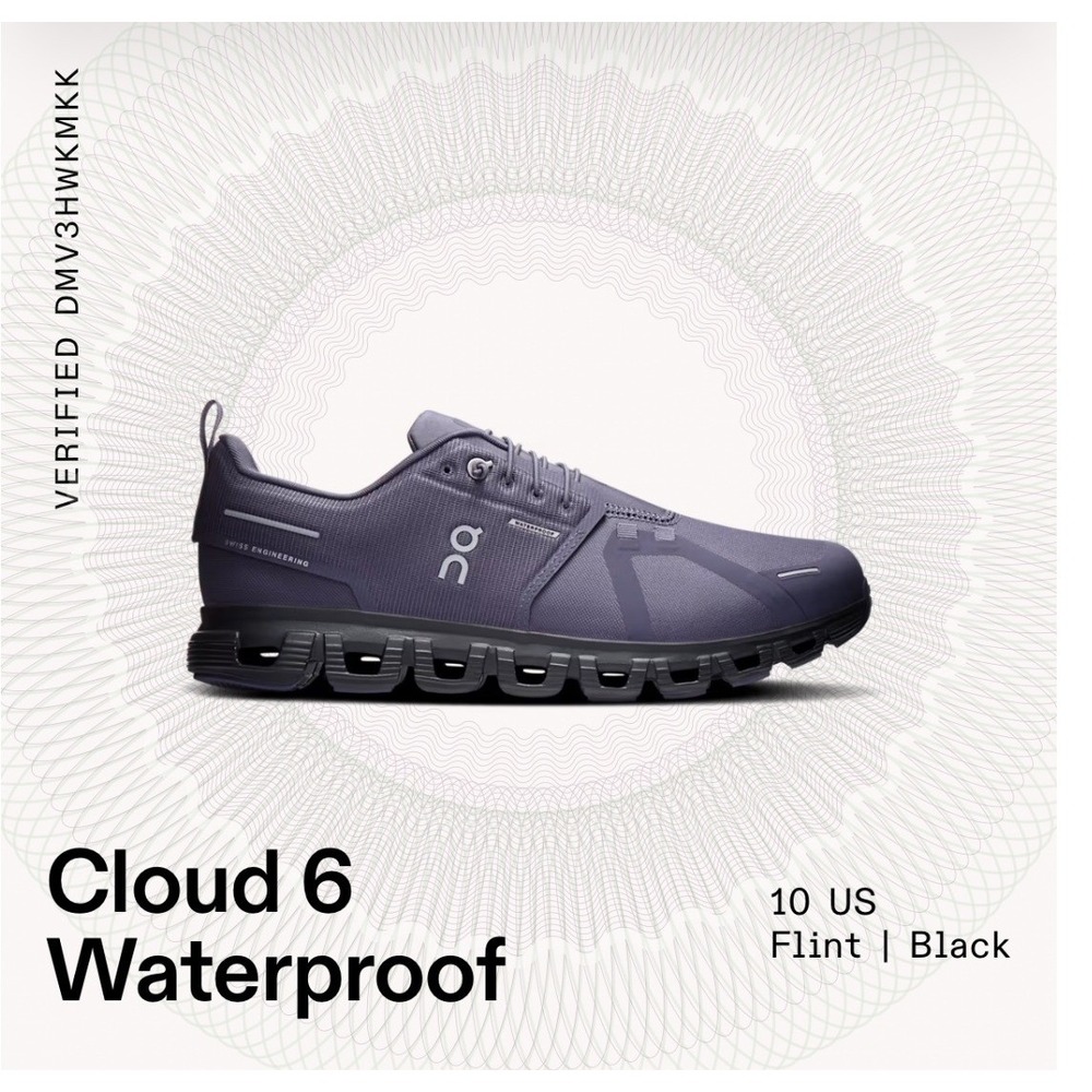 On Cloud 6 Sneakers Mens 10 Running Waterproof Athletic Shoes 3MF10064641 - Picture 10 of 11